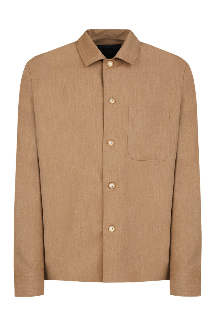 Gazzarrini X Michele Franzese Brown Overshirt With Classic Collar