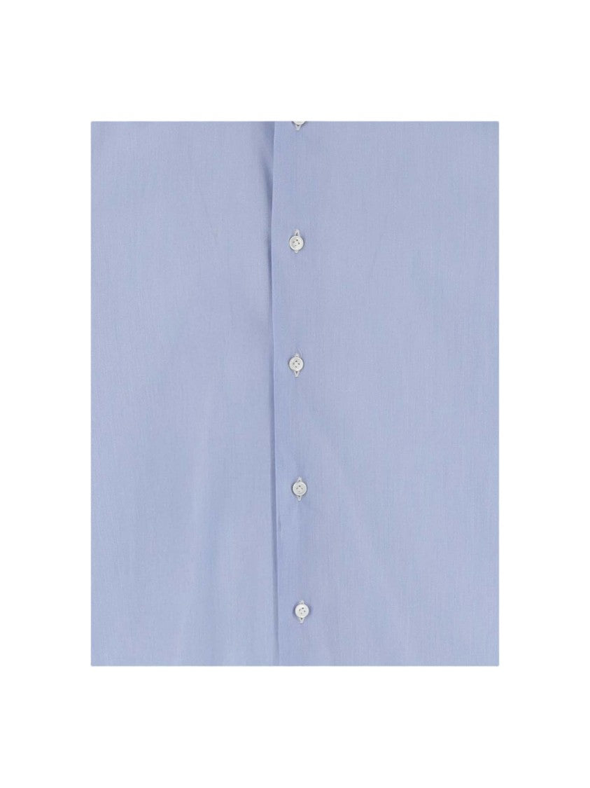 Gherardi Light Blue Stretch Cotton Blend Formal Shirt