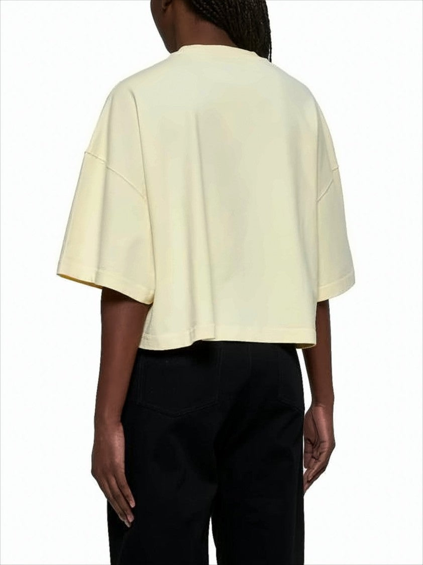 Jacquemus Cropped Relaxed-Fit T-Shirt With Embroidered Logo