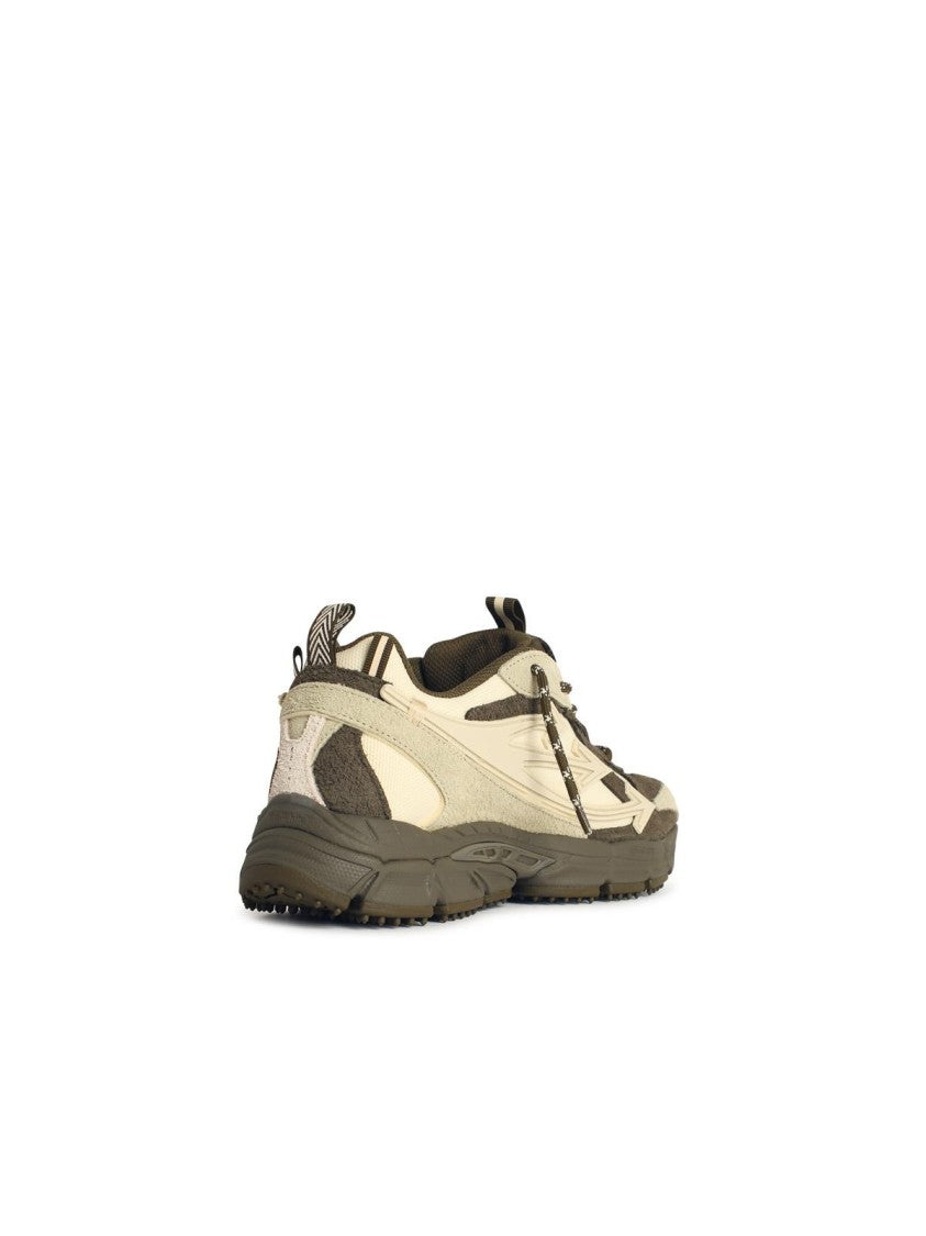 Off-White 'Be Right Back' Green Leather Blend Sneakers
