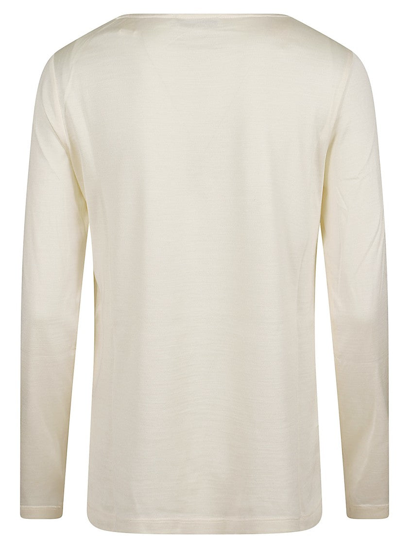 Max Mara Ivory Boat Neck Long Sweater