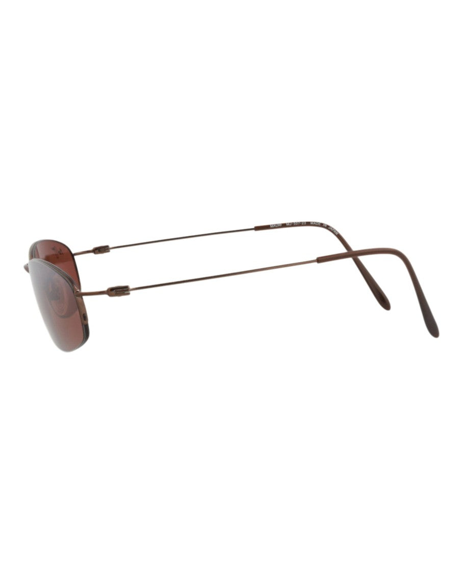 Maui Jim Round-Frame Titanium Alloy Sunglasses