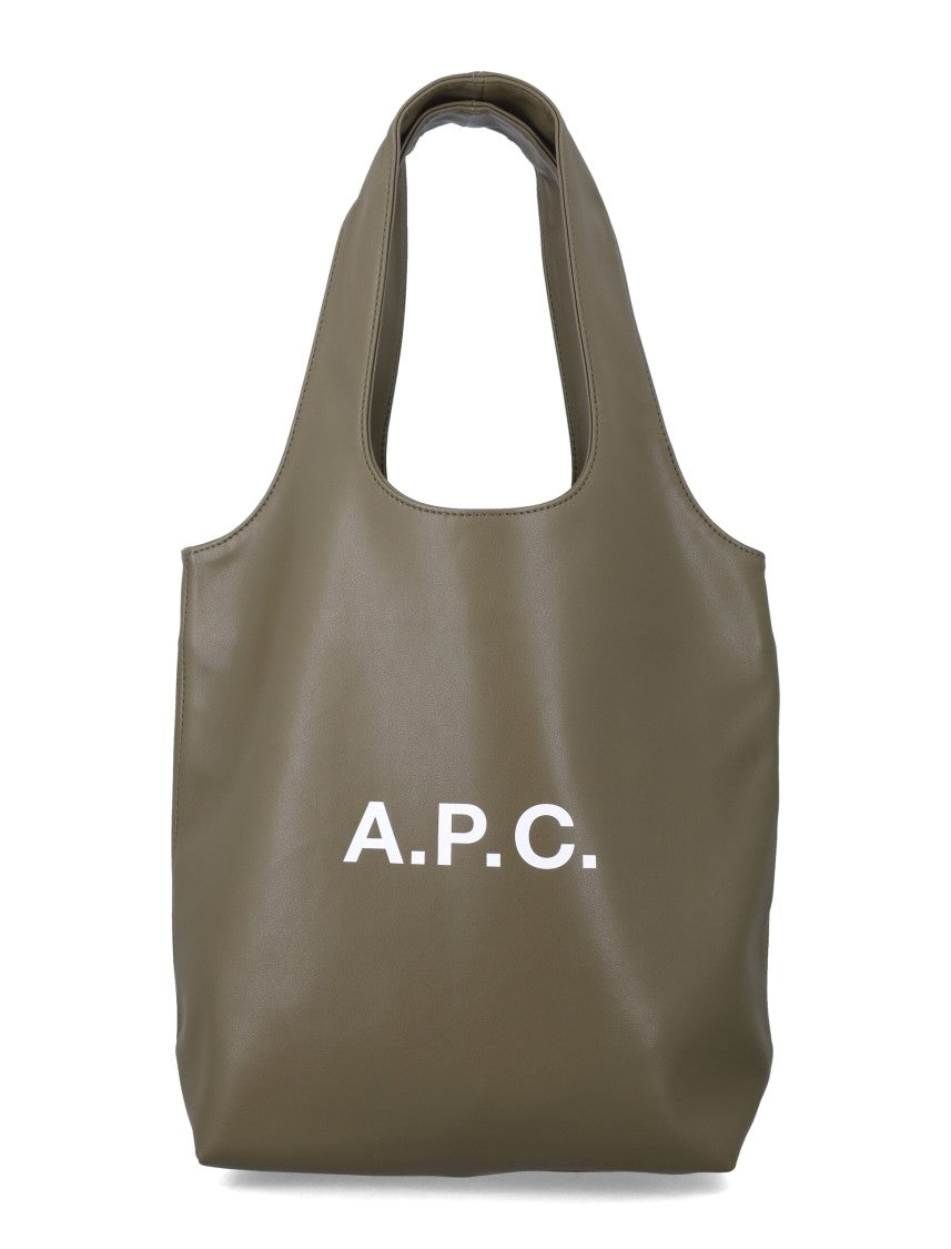 A.P.C. Ninon Black Small Faux Leather Tote