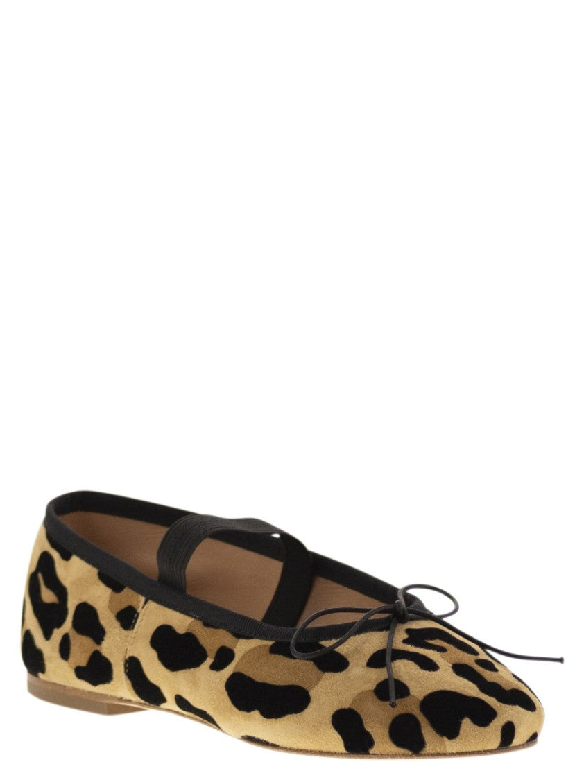 Anniel Leather Ballerina With Animal Pattern