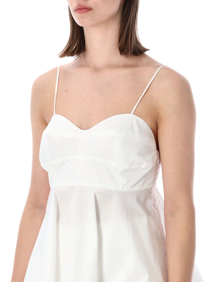 Róhe Structured White Peplum Bustier Top