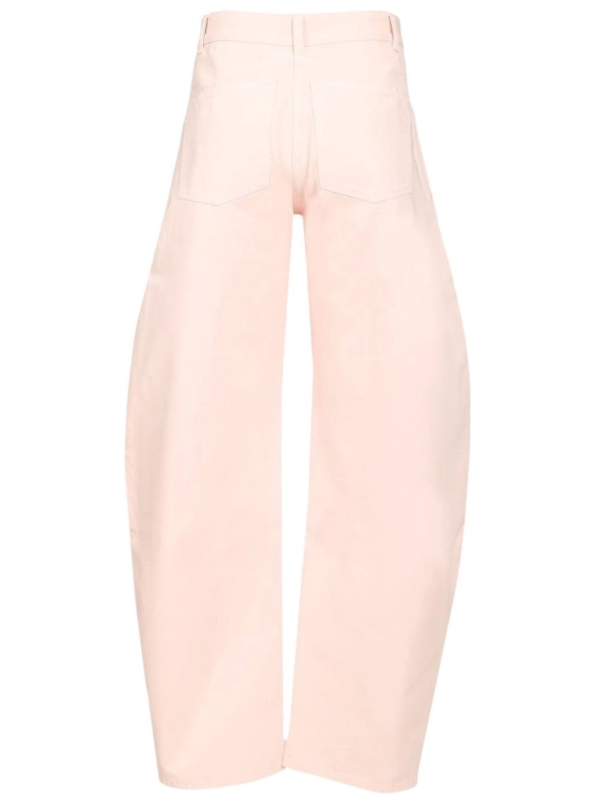 Alaïa Pink Cotton Round Denim High-Waisted Jeans