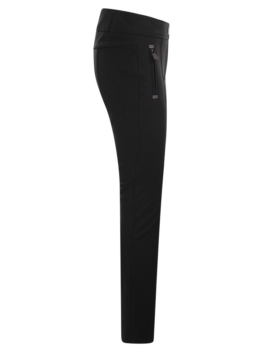 Moncler Grenoble Straight Leg Twill Trousers With Zipped Pockets