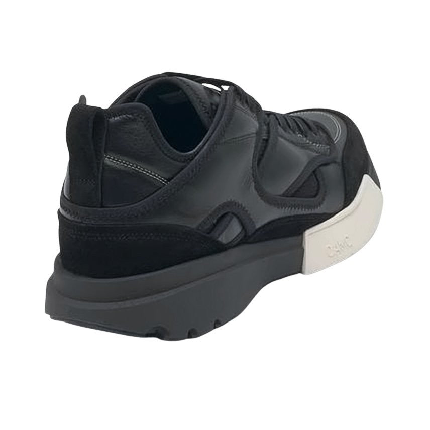 Oamc Sculpted Black Leather Sneakers