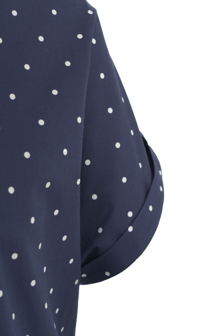 Himons Polka Dot Print Blouse With Button-Down Collar