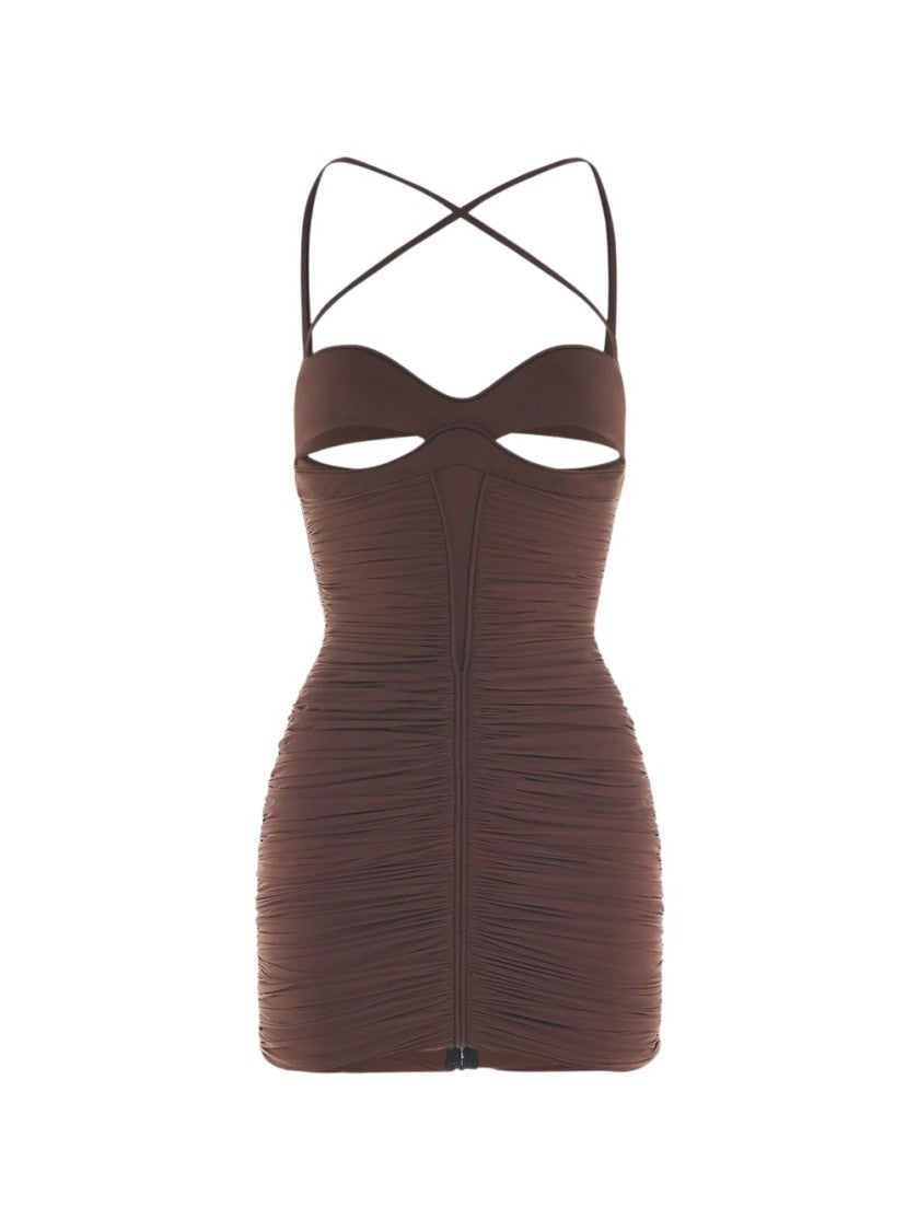 Mugler Ruched Mini Dress