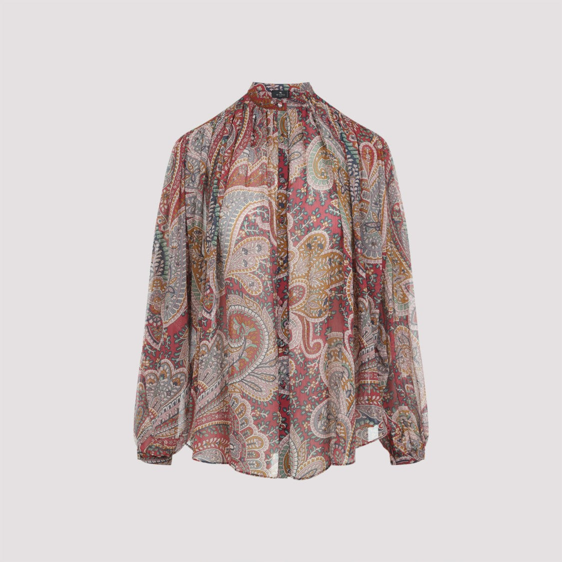 Etro Bordeaux Red Silk Shirt
