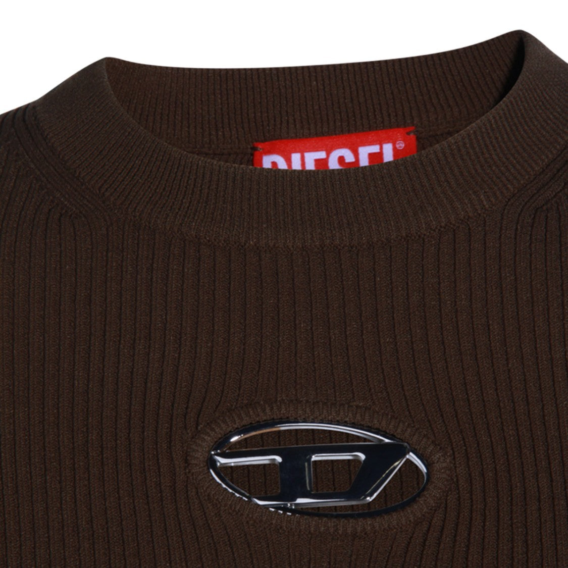 Diesel Fitted Ribbed Sweater With Crew Neckline