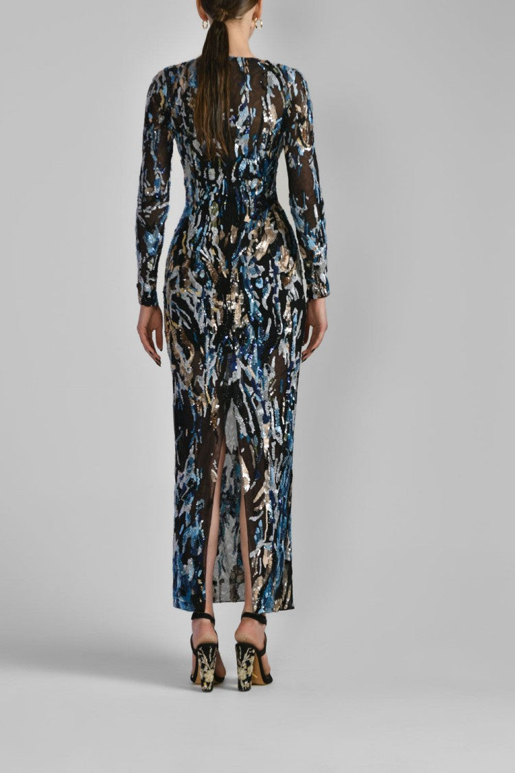 Saiid Kobeisy Fitted Beaded Tulle Dress