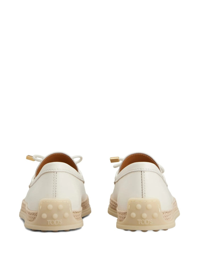 Tod's White Calzature Slip-On Decorative Bow Loafers