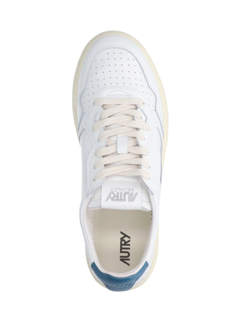 Autry Low-Top White Leather Sneakers With Perforated Detailing