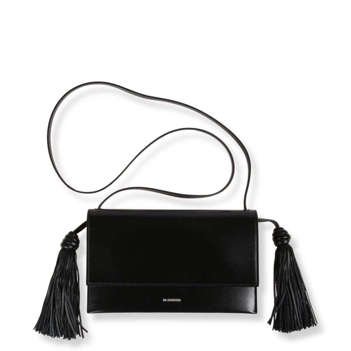 Jil Sander Slim Leather Crossbody Bag With Flap Closure