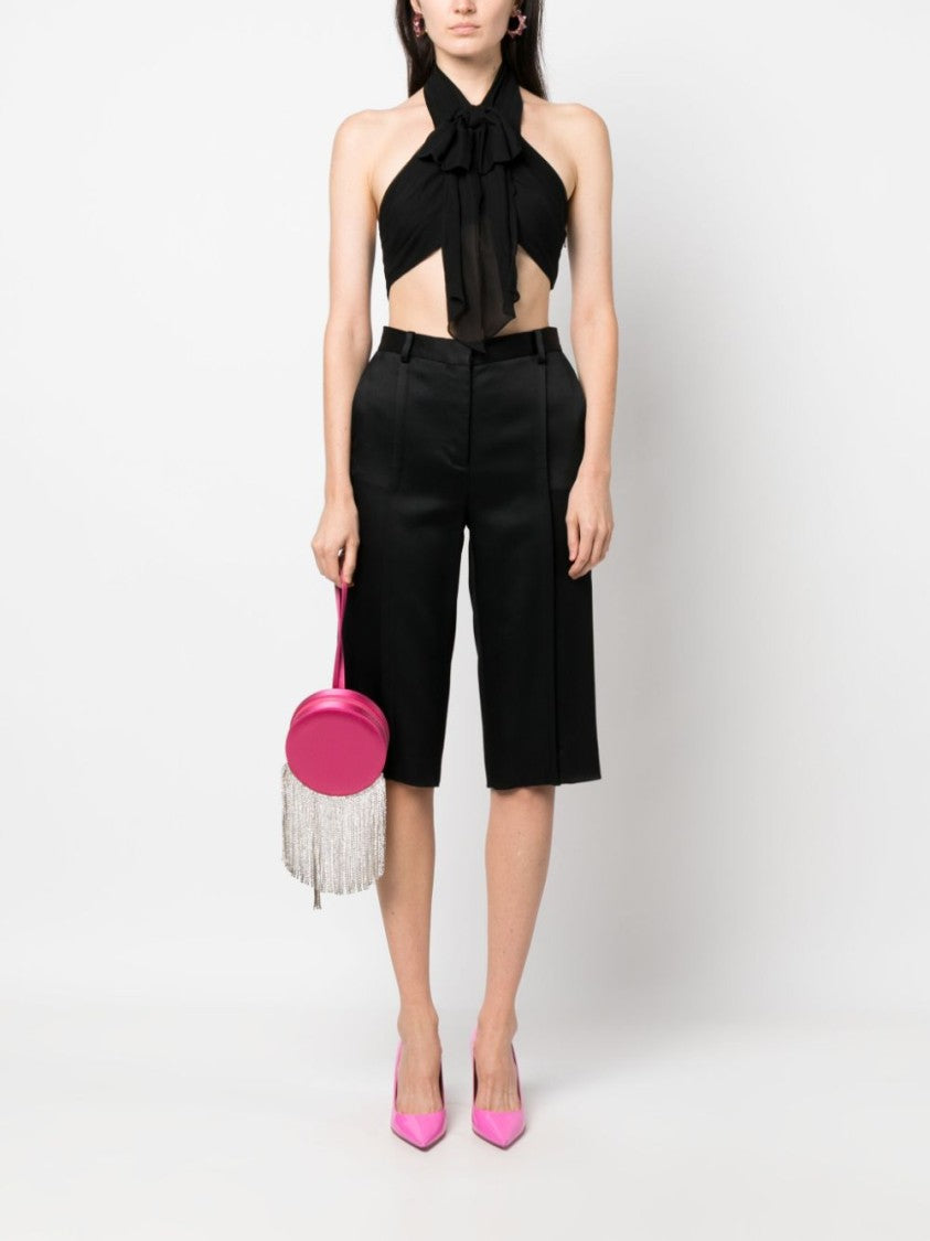 Moschino Backless Silk Crop Top