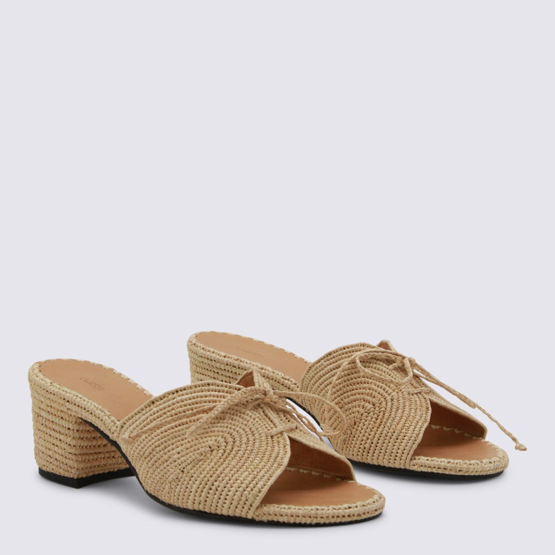 Odissi Woven Sandals With Rounded Toe And Bow Detail
