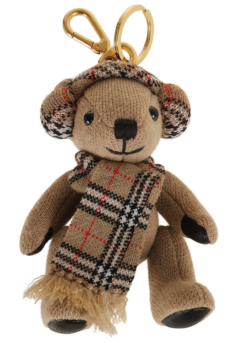 Burberry Ls Thomas Bear Wool Cashmere Check Scarf Keyring