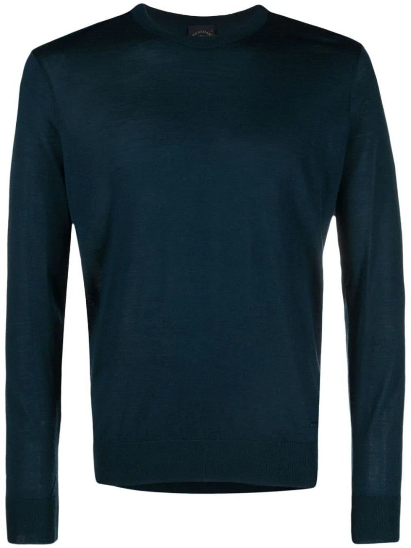 Paul & Shark Fitted Blue Wool Crewneck Sweater