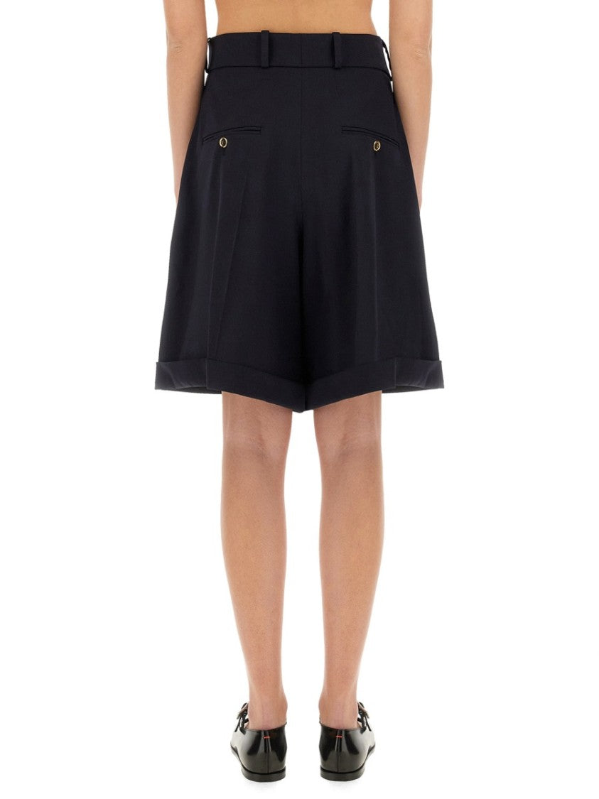 Patou Tailored Black Wool Bermuda Shorts