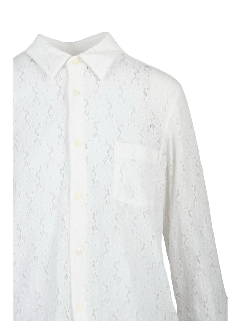 Comme Des Garçons White Lace Shirt Nylon