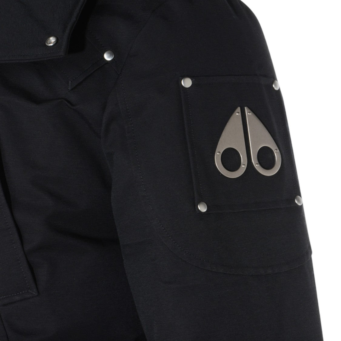 Moose Knuckles Casual Black Jacket With Zip Closure And Hood