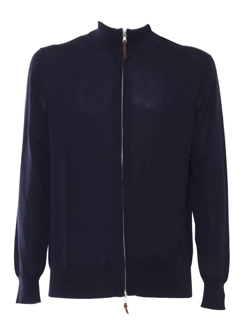 Ballantyne Black Zipped Cardigan With High Collar