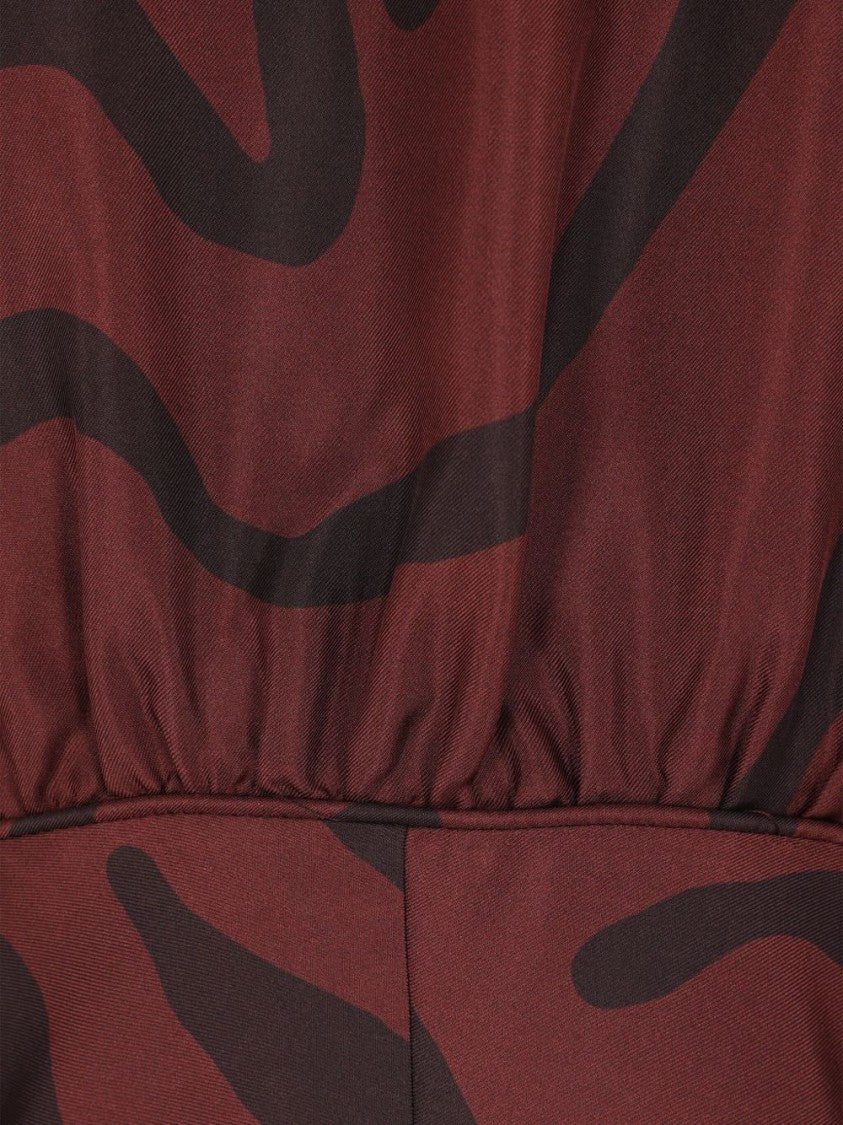 Raquel Diniz Silk Midi Dress With Deep V-Neckline