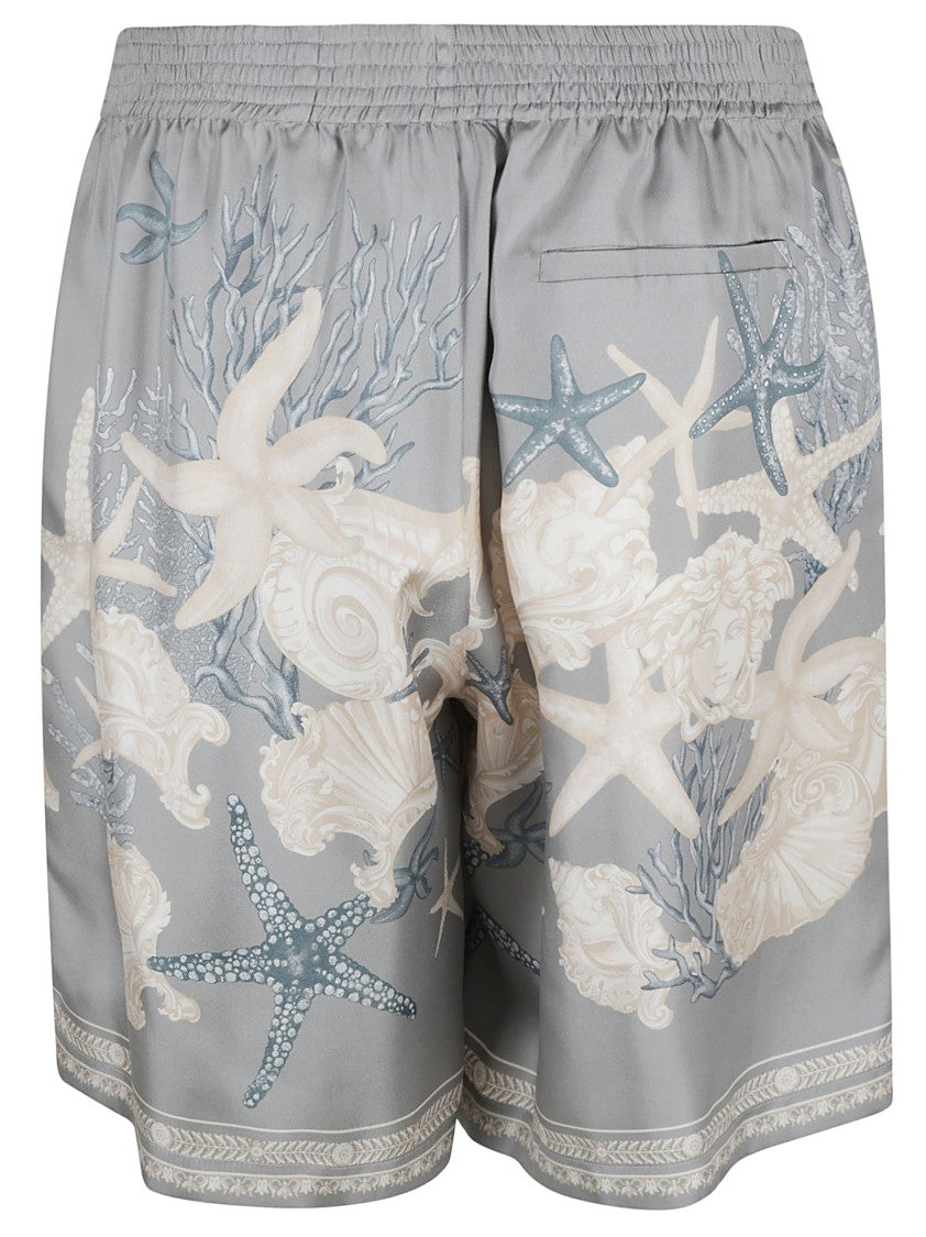 Versace Relaxed Fit Shorts With Seashell Print