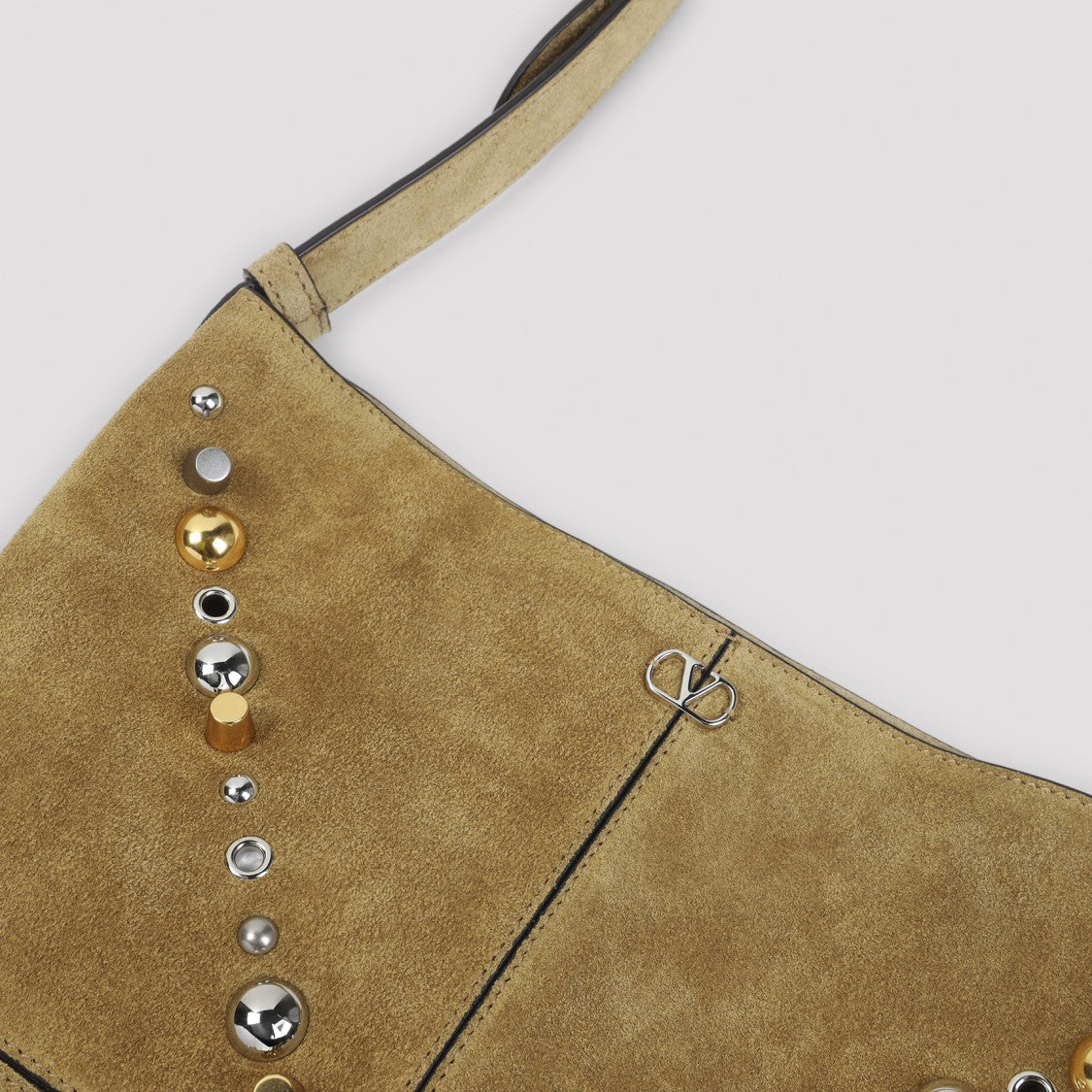 Valentino Garavani Medium Beige Leather Shoulder Bag