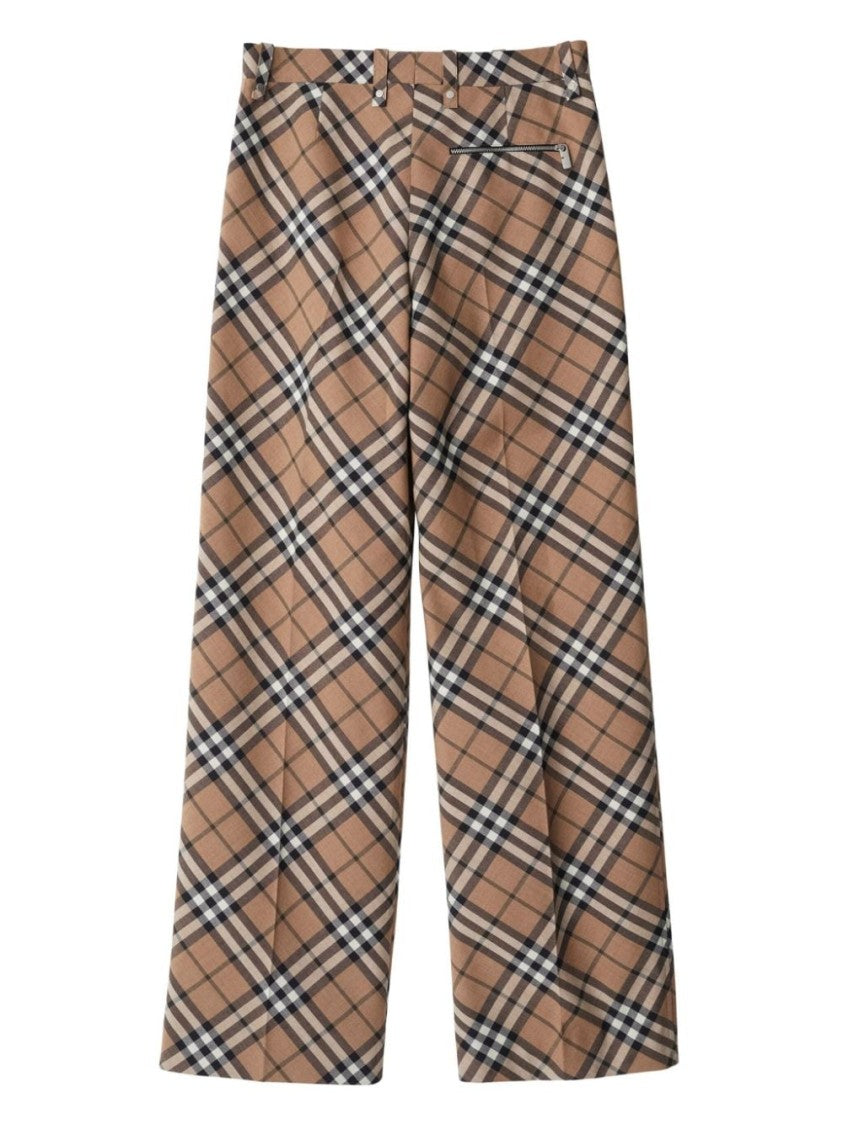 Burberry Beige Check Trousers