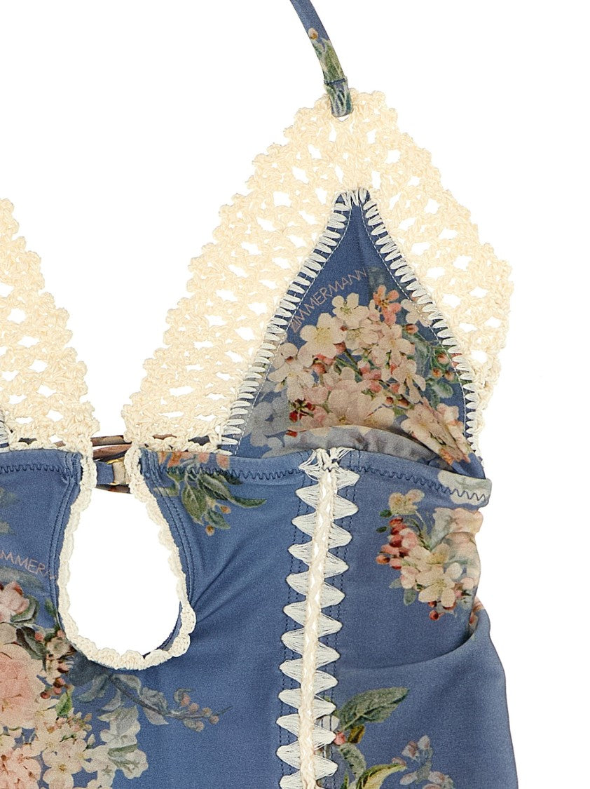 Zimmermann 'Cascadian Keyhole Crochet' One-Piece Swimsuit