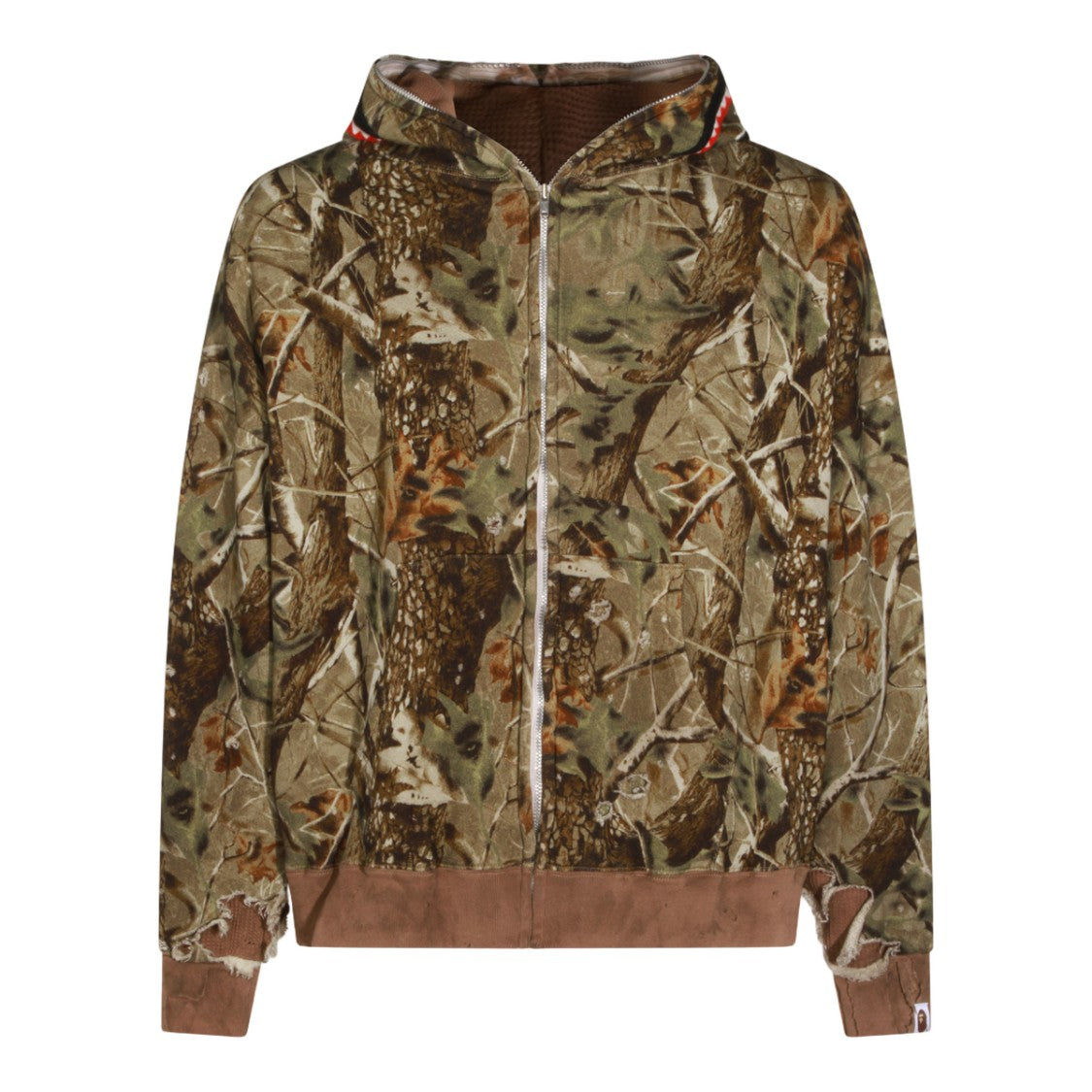 Saint Mxxxxxx Full-Zip Camouflage Sweater With Hood