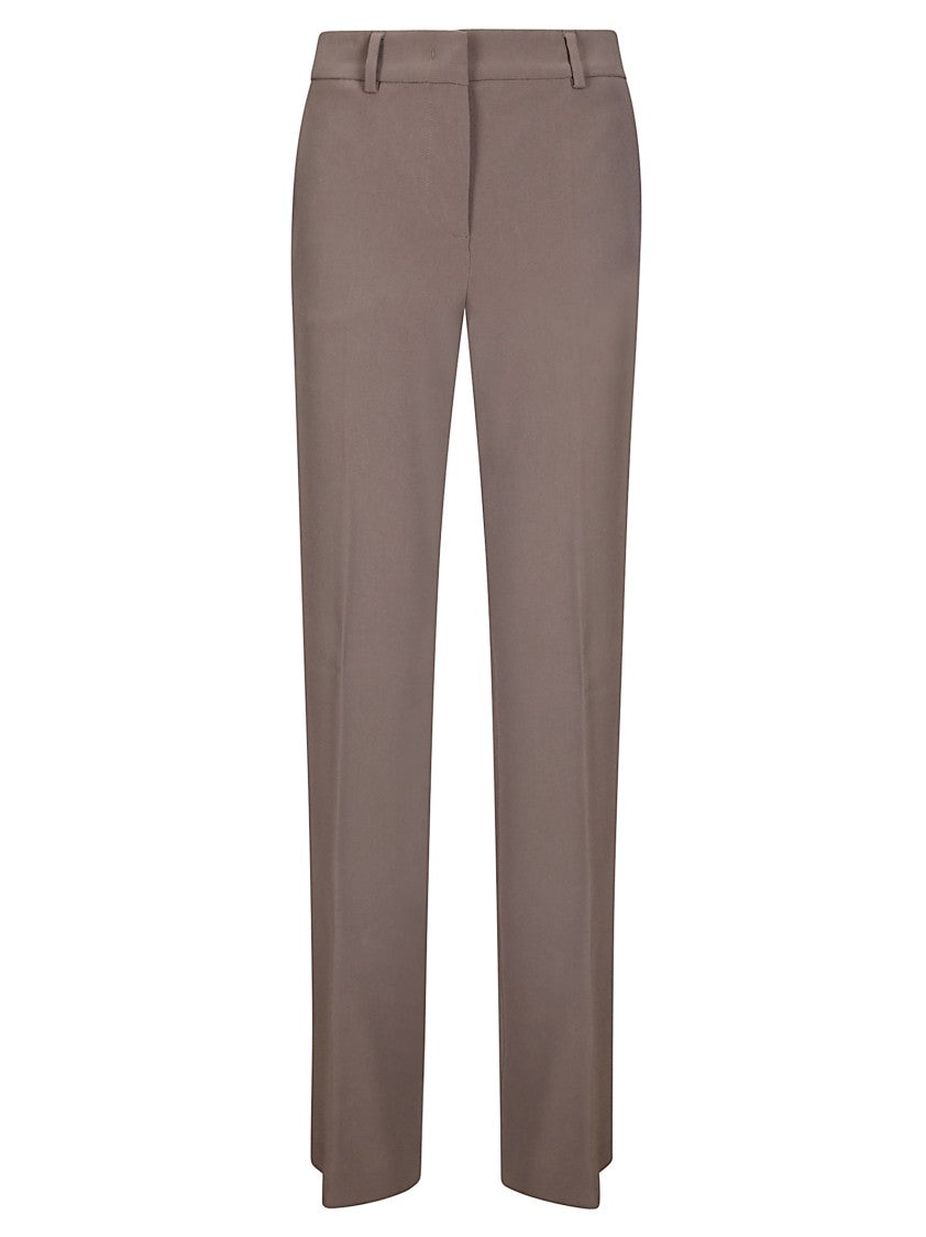 Alberto Biani Straight Leg Brown Trousers With Classic Waist