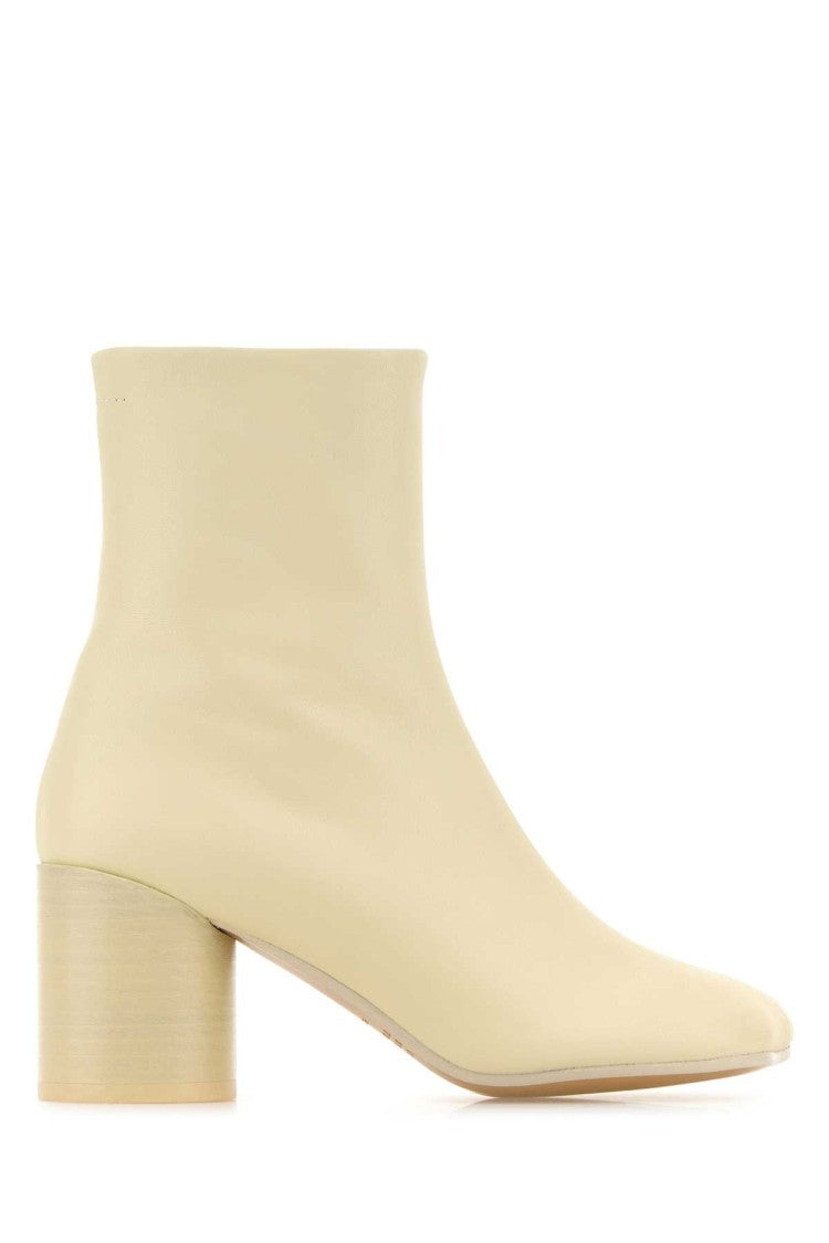 Mm6 By Maison Margiela Cream Leather Ankle Boots