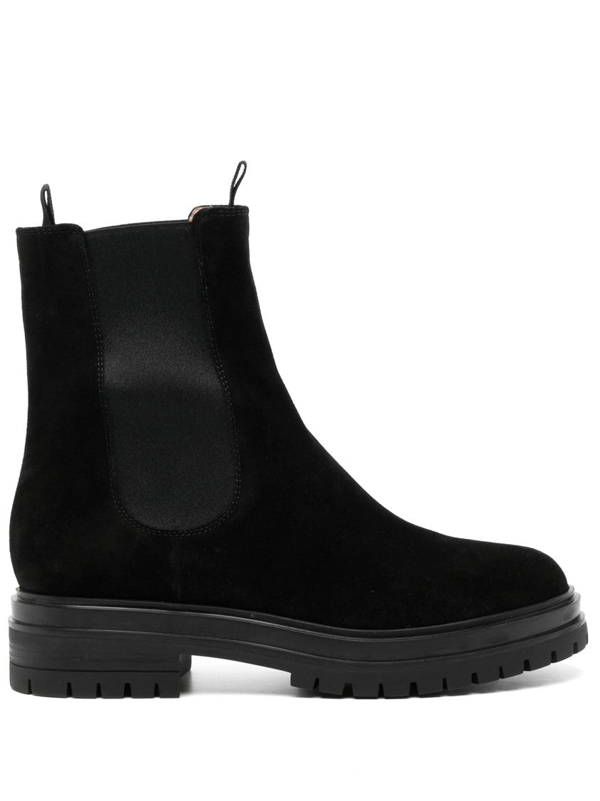 Gianvito Rossi Chester Soft Suede Elastic Ankle Boots