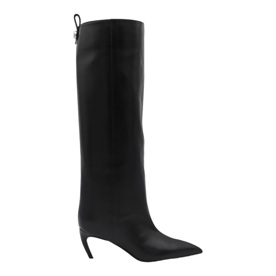 The Attico Knee-High Pointed Toe Boots With Curved Kitten Heel