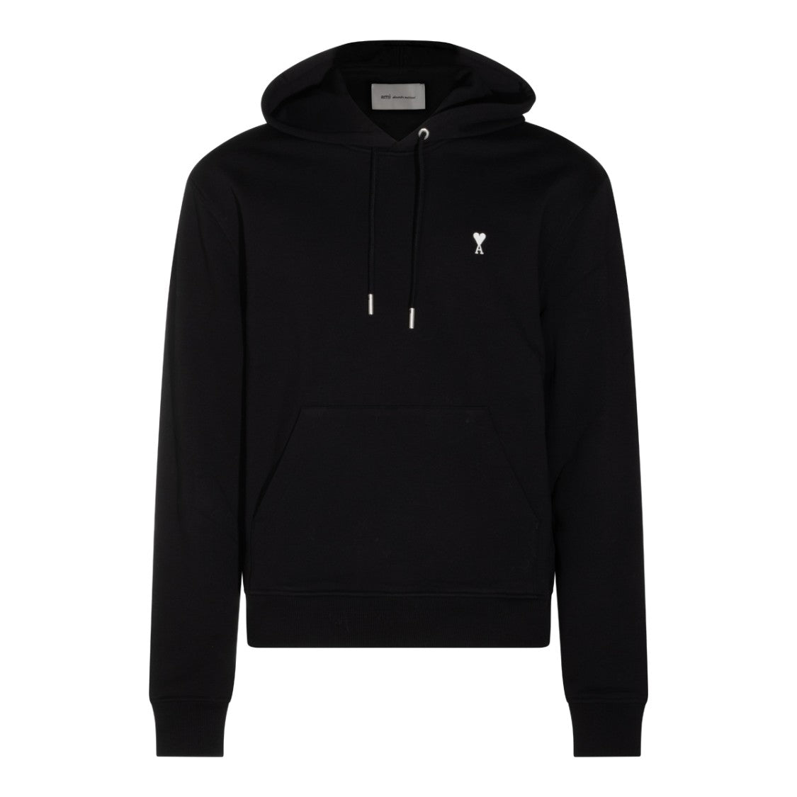 Ami Paris Knitwear Hoodie With Kangaroo Pocket And Drawstring Detail
