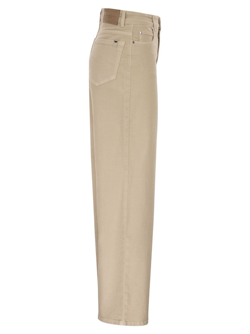 Max Mara Wkdmedina - Wide-Leg Trousers In Cotton Drill
