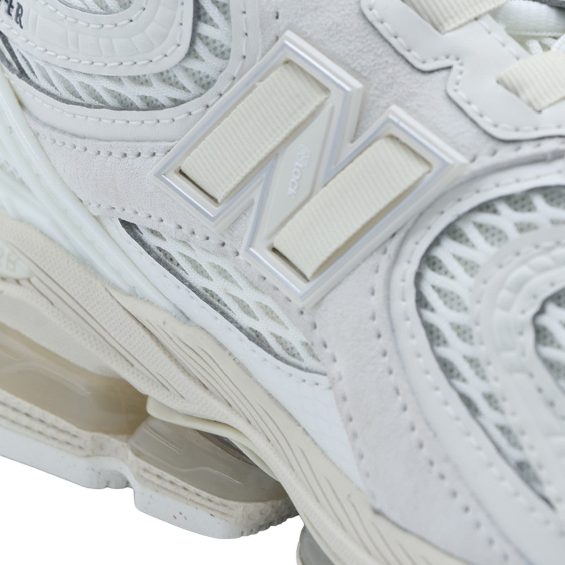 New Balance Layered White Sneakers With Chunky Sole And Logo Detail