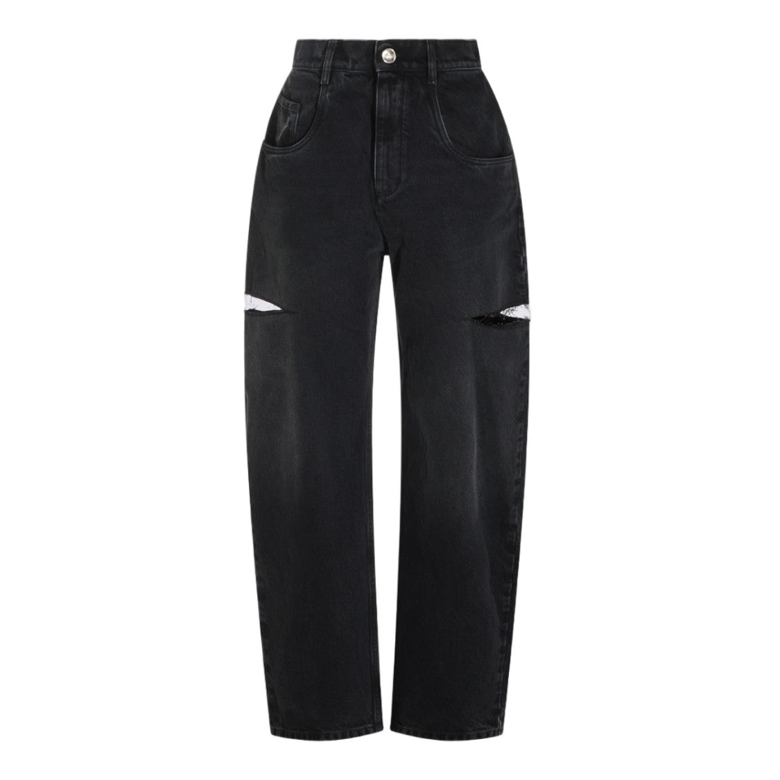 Maison Margiela High-Waisted Straight-Leg Jeans With Distressed Details