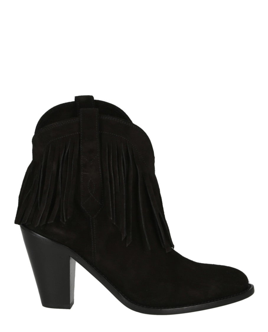 Saint Laurent Western Fringed Ankle Boots