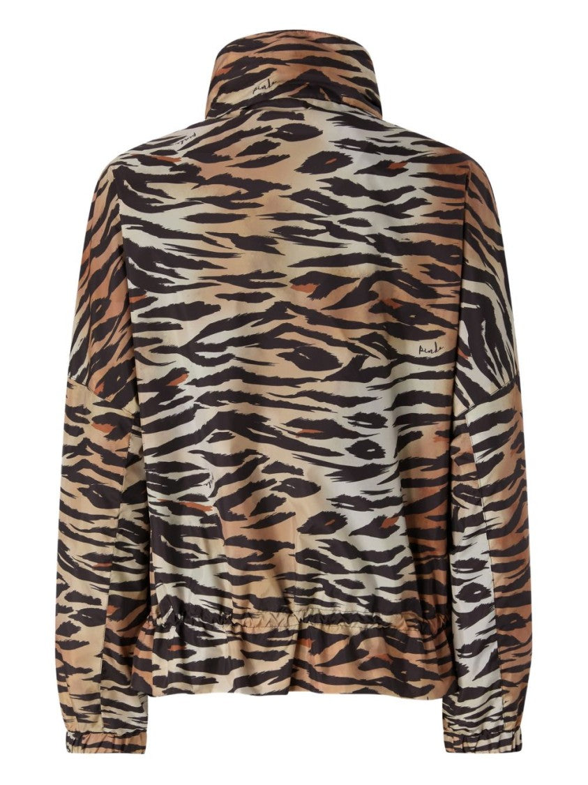 Pinko Tiger Stripe High Collar Shirt