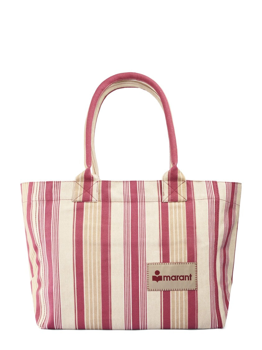 Isabel Marant Striped Cotton Tote Bag With Sturdy Handles