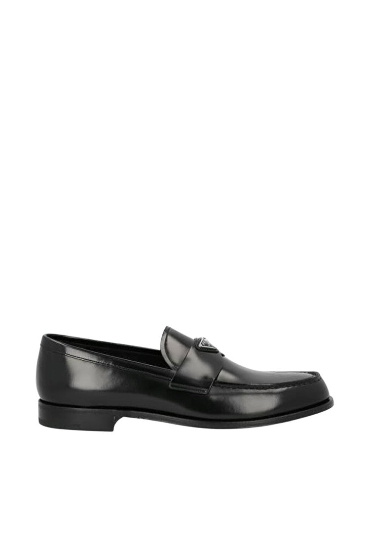 Prada Polished Leather Loafer With Penny Strap