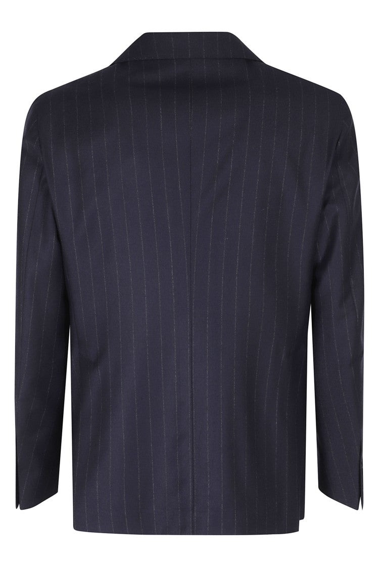 Tagliatore Blue Single-Breasted One-Pleat Pinstripe Wool Suit