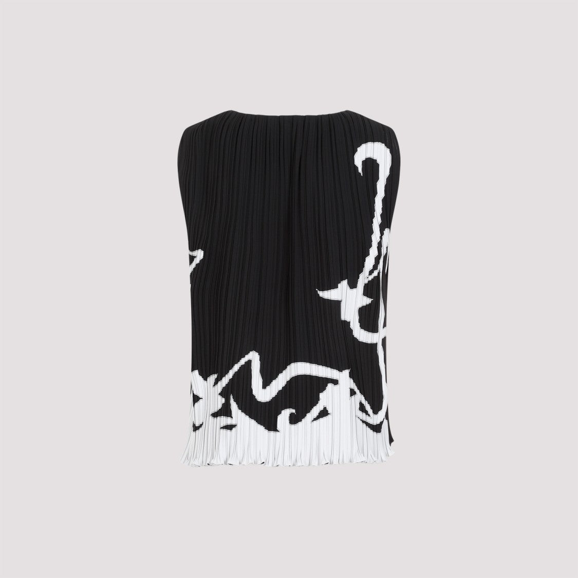 Lanvin Sleeveless Pleated Black Polyester Top