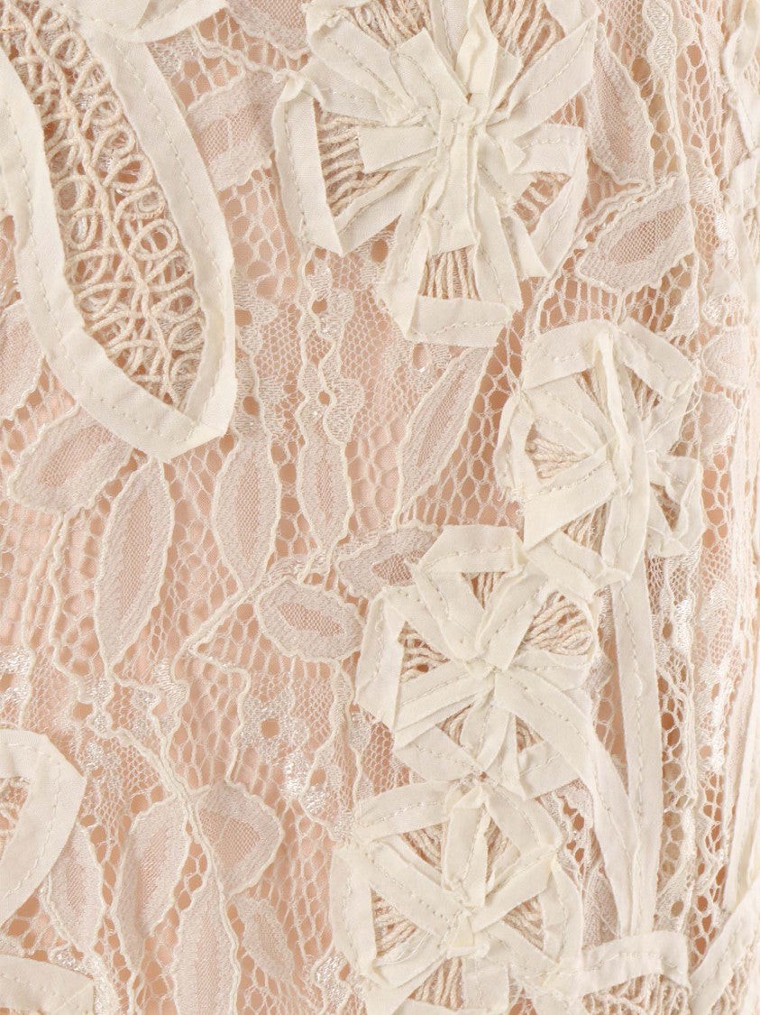 P.A.R.O.S.H. Maxi Skirt With Intricate Floral Lace Detailing