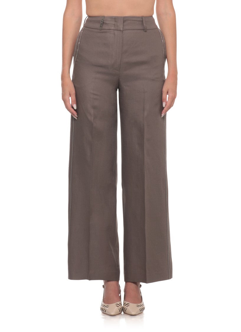 Peserico Brown Bright Light Point Pants